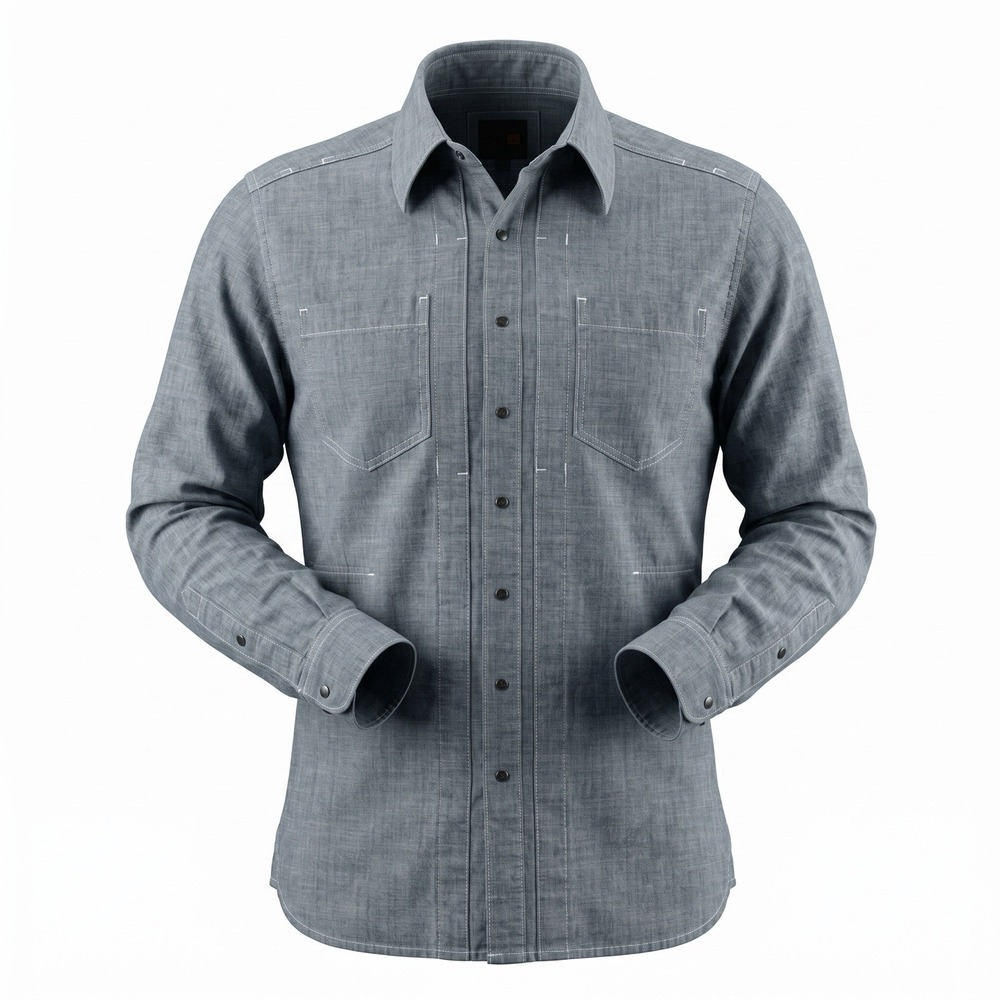 5.11 Tactical Medium Chambray Shirt Blue Snap Long Sleeve Western 72403